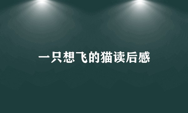 一只想飞的猫读后感