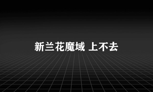 新兰花魔域 上不去