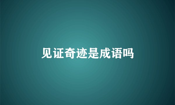 见证奇迹是成语吗