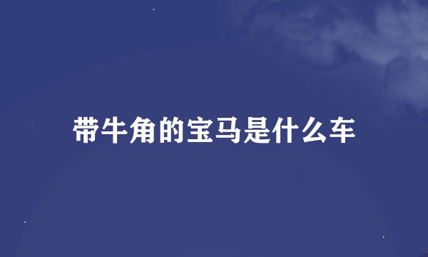 带牛角的宝马是什么车