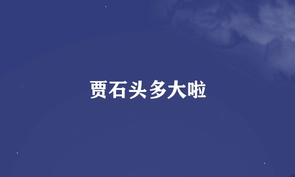 贾石头多大啦