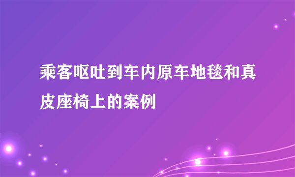 乘客呕吐到车内原车地毯和真皮座椅上的案例