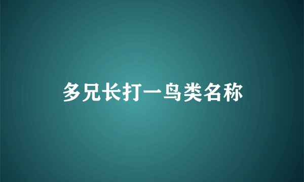 多兄长打一鸟类名称