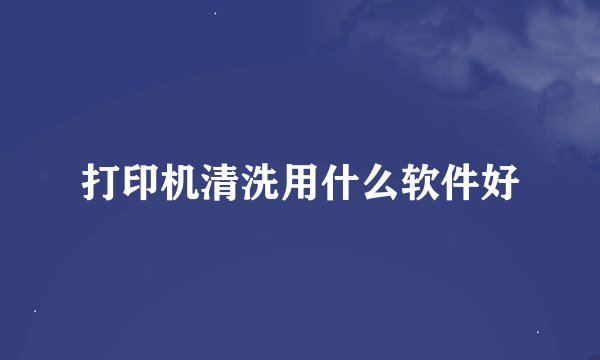 打印机清洗用什么软件好