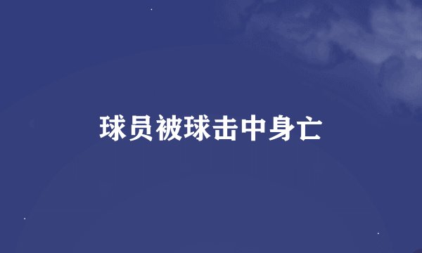 球员被球击中身亡