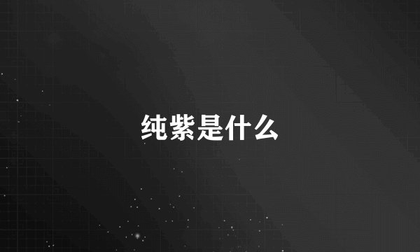 纯紫是什么