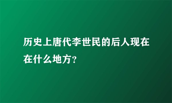 历史上唐代李世民的后人现在在什么地方？