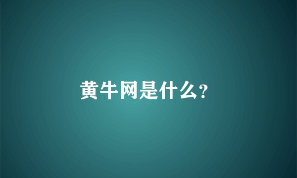 黄牛网是什么？