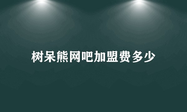树呆熊网吧加盟费多少