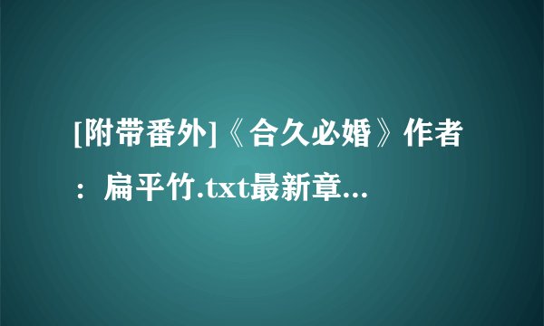 [附带番外]《合久必婚》作者：扁平竹.txt最新章节/全集txt免费下载
