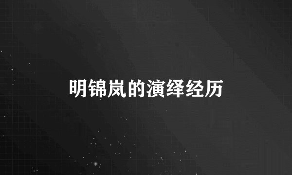 明锦岚的演绎经历