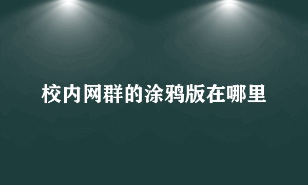 校内网群的涂鸦版在哪里
