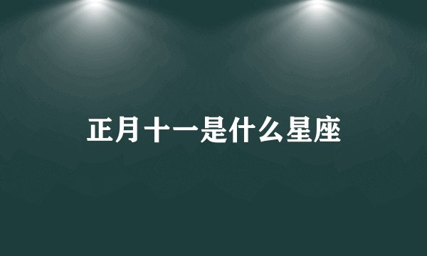 正月十一是什么星座