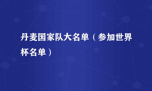 丹麦国家队大名单（参加世界杯名单）