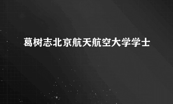葛树志北京航天航空大学学士