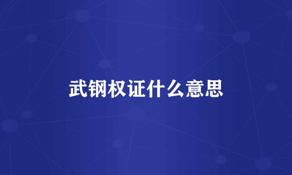 武钢权证什么意思