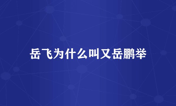 岳飞为什么叫又岳鹏举