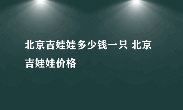 北京吉娃娃多少钱一只 北京吉娃娃价格