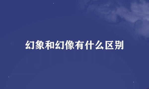 幻象和幻像有什么区别