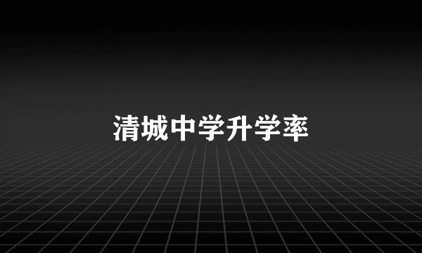 清城中学升学率