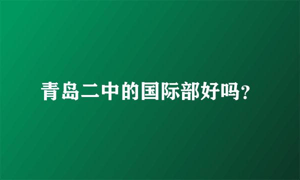 青岛二中的国际部好吗？