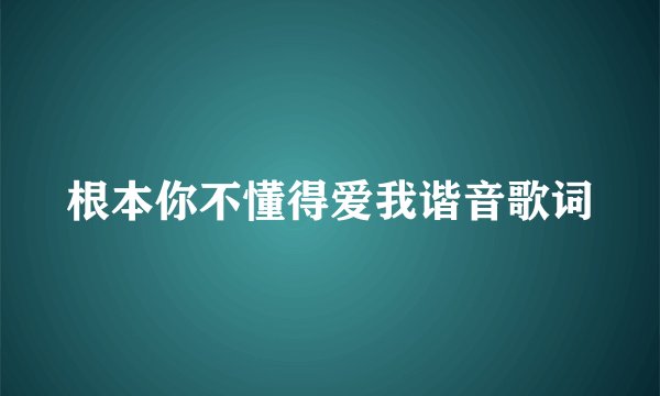 根本你不懂得爱我谐音歌词