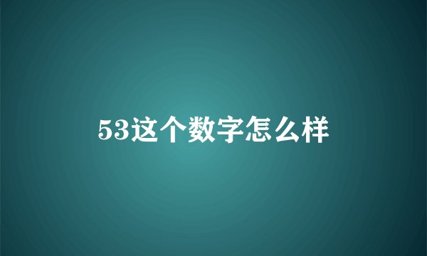 53这个数字怎么样