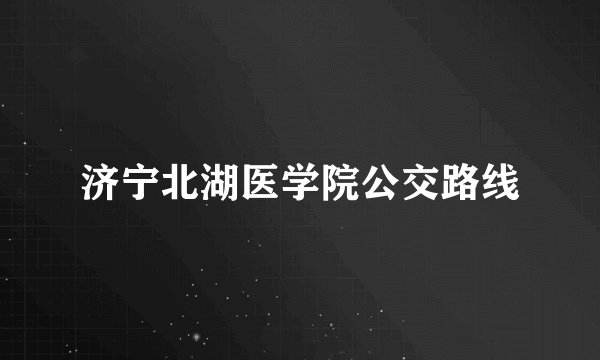 济宁北湖医学院公交路线