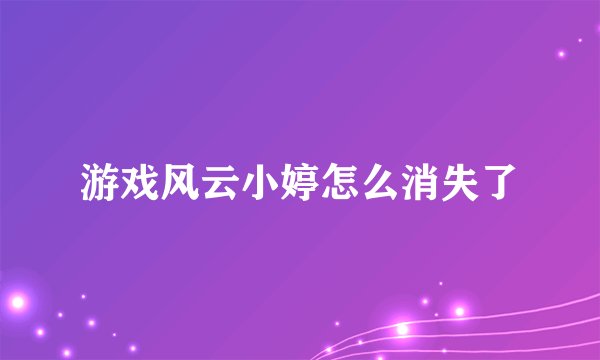 游戏风云小婷怎么消失了