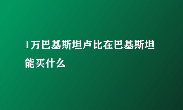 1万巴基斯坦卢比在巴基斯坦能买什么
