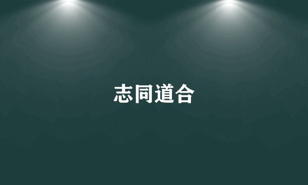 志同道合