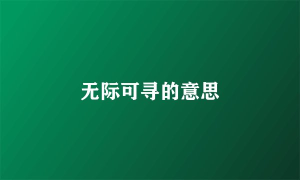 无际可寻的意思