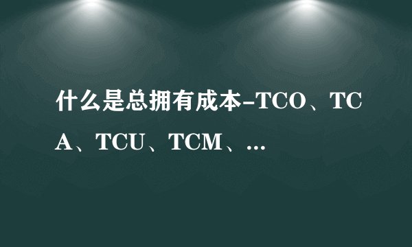 什么是总拥有成本-TCO、TCA、TCU、TCM、TCD、TCS-介绍