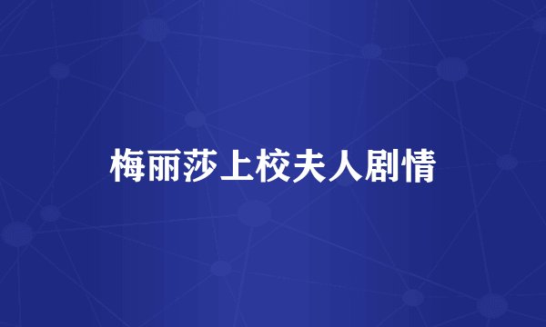 梅丽莎上校夫人剧情