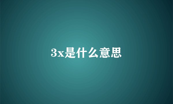 3x是什么意思