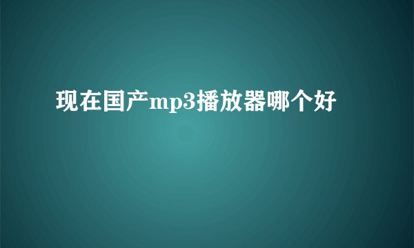 现在国产mp3播放器哪个好