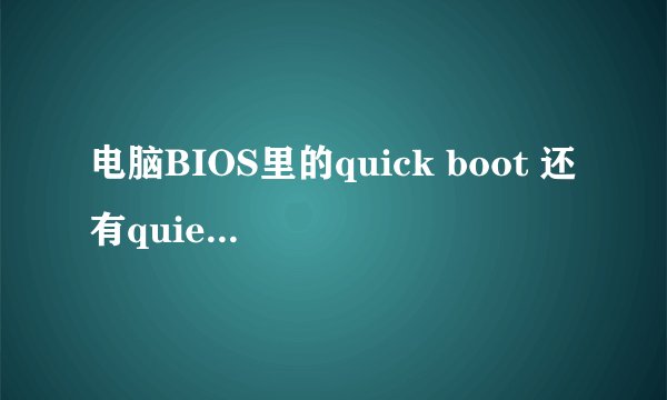 电脑BIOS里的quick boot 还有quiet BOOT是什么意思 跪求