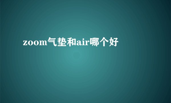 zoom气垫和air哪个好
