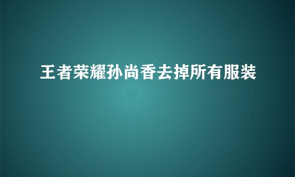王者荣耀孙尚香去掉所有服装