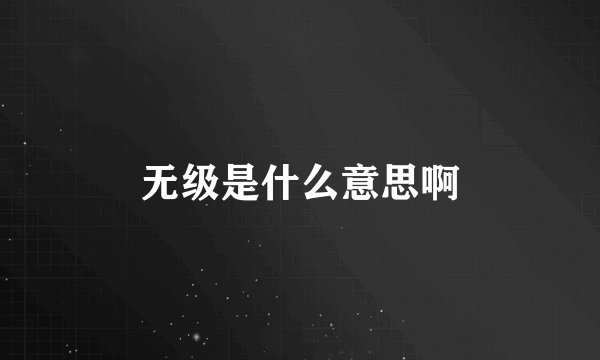 无级是什么意思啊