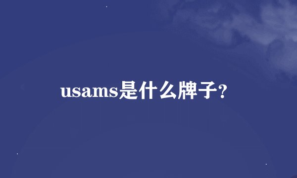 usams是什么牌子？