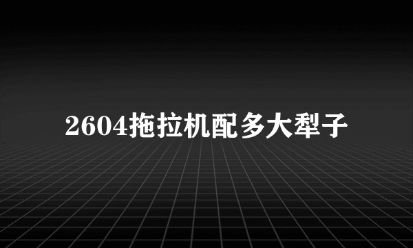 2604拖拉机配多大犁子