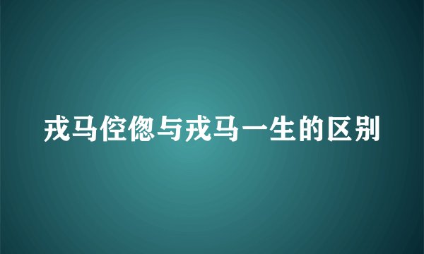 戎马倥偬与戎马一生的区别