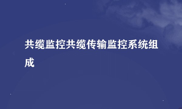 共缆监控共缆传输监控系统组成