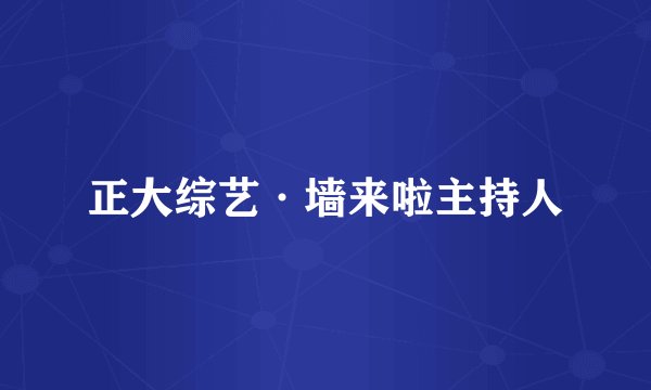 正大综艺·墙来啦主持人