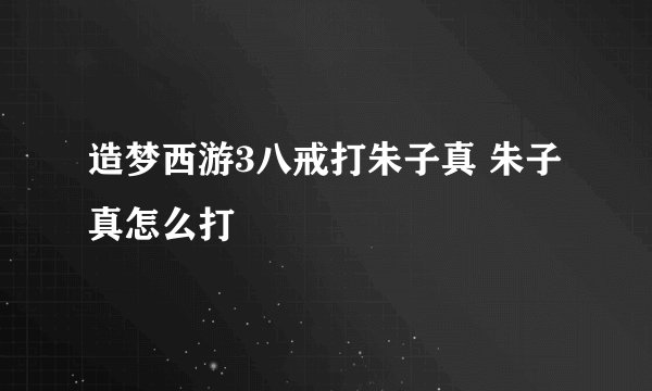 造梦西游3八戒打朱子真 朱子真怎么打