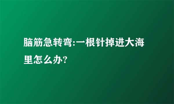 脑筋急转弯:一根针掉进大海里怎么办?