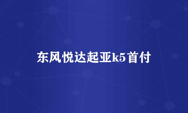 东风悦达起亚k5首付