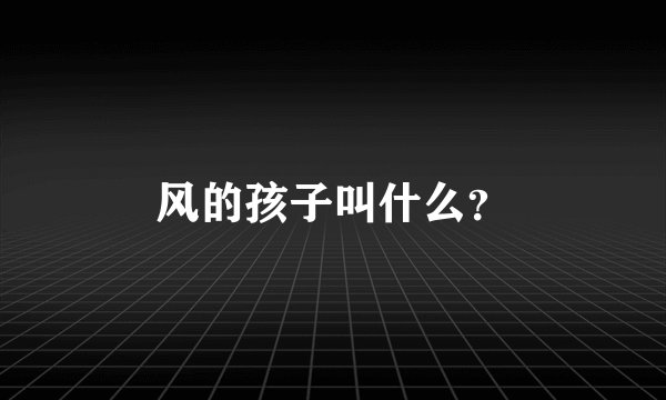 风的孩子叫什么？