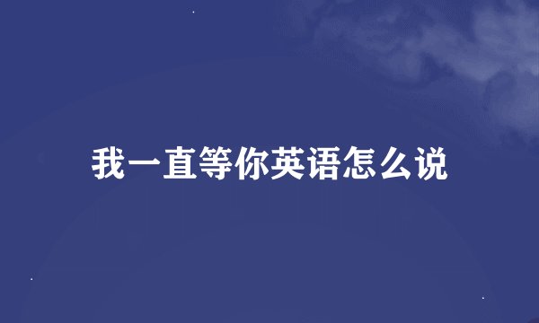 我一直等你英语怎么说